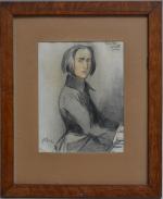 Ferdinand Sigismond BAC (1859-1952)
Portrait de Franz Liszt
Dessin rehaussé signé en...