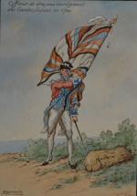 ECOLE FRANCAISE
Officier et drapeau du régiment des Gardes-Suisses en 1789
Aquarelle...