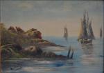 ECOLE FRANCAISE
Barques de pêche près des côtes
Huile sur toile signée...