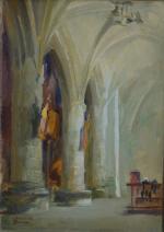 Jules François PONCEAU (1881-1961)
Le Bourg de Batz, intérieur de l'église
Huile...