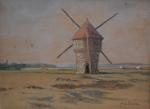 Alexis Louis DE BROCA (1868-1948)
Le Bourg de Batz, le moulin
Dessin...