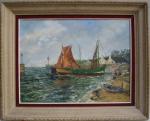 G. KRISTOPHE (XXème)
Bretagne, bateaux au port
Huile sur toile signée en...