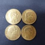 NAPOLEON III : Quatre pièces de 20 Francs or Paris...
