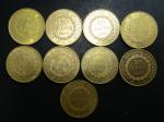 Troisième République : Neuf pièces de 20 francs or au...