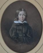 LAURET (XIXème)
Portrait d'enfant, 1840. 
Dessin signé et daté en bas...