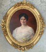 dans le grand salon, Virginie GÉO-RÉMY (XIXème)
Portrait de dame, 1922....