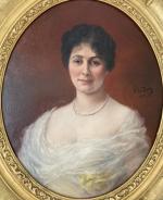 dans le grand salon, Virginie GÉO-RÉMY (XIXème)
Portrait de dame, 1922....