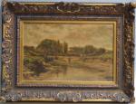 L. LOMBARD (XIX-XXème)
Paysage de rivière
Huile sur toile signée en bas...