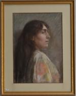 attribué à Alexandre Jacques CHANTRON (1842-1918)
Portrait de dame
Pastel
43 x 30.5...