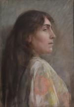 attribué à Alexandre Jacques CHANTRON (1842-1918)
Portrait de dame
Pastel
43 x 30.5...