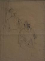 Charles MILCENDEAU (1872-1919)
Le couple devant le rideau
Dessin signé en bas...