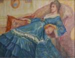 Raphaël-Léon LE GUILLOUX (1871-1938)
La robe bleue
Huile sur toile cachet de...