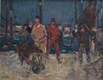 Abel BERTRAM (1871-1954)
Les marins sur le port
Huile sur toile signée...