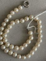 COLLIER perles de culture choker fermoir or gris long 42...