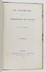 Anonyme. La Cacamanie ou Indigestion de Pluton. Paris, Gueffier, 1822.
In-8...