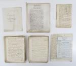 Manuscrits. Ensemble d'environ 40 cahiers manuscrits du XIXe siècle : cours...