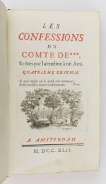 PINOT (Charles). Les Confessions du Comte de ***. Amsterdam, sn,...