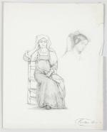Claude Antoine Ponthus-Cinier (1812-1885) " Etude de femme assise "...