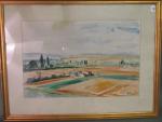 Jacques LAPLACE (1890-1955). Paysage de Provence. Aquarelle signée en bas...