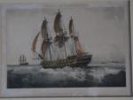 ECOLE FRANCAISE
Frégate de 2me rang,
Trois-mâts suédois
Deux gravures
34 x 47 cm...