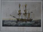 ECOLE FRANCAISE
Frégate de 2me rang,
Trois-mâts suédois
Deux gravures
34 x 47 cm...