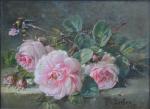 P. ENGLER 
Jeté de roses
Huile sur toile signée en bas...