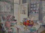 Yvonne CARRO (c.1895-1946)
L'intérieur fleuri
Huile sur toile signée en bas à...