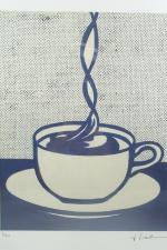 Roy Lichtenstein (1923 - 1997) d'après -
Café -
Sérigraphie en couleurs...