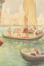 Jacques C. WAGREZ (1850-1908). 
" Jour de fête à Venise...