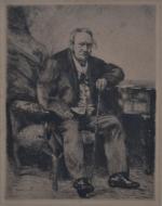 d'après Jean-François RAFFAELLI (1850-1924)
Portrait d'homme assis à son bureau
Estampe signée...