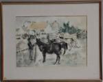 Henry SIMON (1910-1987)
Le marché aux chevaux
Aquarelle signée en bas à...