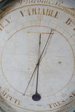 Baromètre-thermomètre selon Réaumur d'époque Louis XVI de forme ovale en...