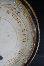 Baromètre-thermomètre selon Réaumur d'époque Louis XVI de forme ovale en...