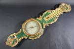 Baromètre-thermomètre de style Louis XVI d'époque XIX's en bois peint...