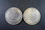 LOUIS-PHILIPPE : deux pièces de 5 Francs argent Rouen 1831...