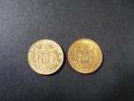 NAPOLEON III : Deux pièces de 20 Francs or, Paris...
