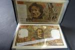 Banque de France : ensemble de 19 billets dont 1000...