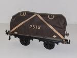 BING (Nüremberg, v. 1939) wagon couvert gris avec bache d'origine...