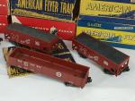 AMERICAN FLYER 3/16 (écartement 21mm), 8 wagons marchandises et industrie...