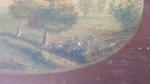 Ecole française début XXème - trois panneaux peints de paysages...