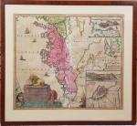 HOMANN : Norvegiae, Svecicus. 1729.  64x58 Encadrée et coloriée