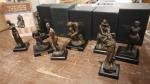 Huit reproductions en bronze Editions Atlas "Les plus grands chefs...