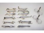 GALLIA - Douze porte-couteaux zoomorphes en métal argenté - ...