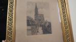 Deux gravures représentant la cathédrale de Strasbourg signée MASSE et...