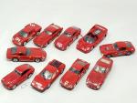 10 modèles Ferrari 1/43ème dont DETAIL CARS, TOP MODELS, BOX,...