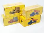 DINKY ATLAS, 4 camions Berliet GLM :plateau container rouge/gris,plateau container...
