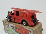 TRIANG MINIC (Angletere, 1950) voiture de pompiers aérodynamique en tôle...