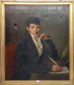 Ecole française début XIXème - "Portrait de jeune homme à...