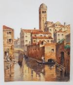 VERVLOET Junior - "Vue de Venise" - aquarelle SBD et...