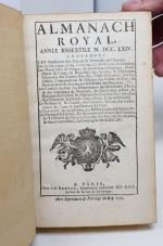 ALMANACH ROYAL  Année Bissextile MDCCLXIV.
Paris, Le Breton, 1764, petit...